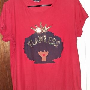Flawless Red Graphic Women's Blouse